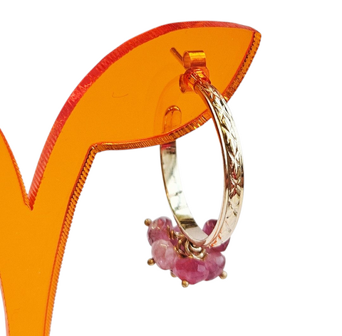 9ct Gold and Tourmaline Hoops